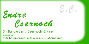endre csernoch business card